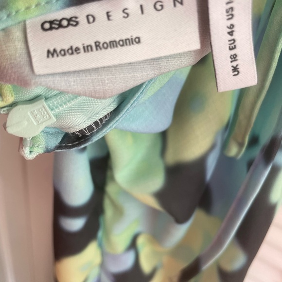 ASOS DESIGN Open Back Slip Midi Dress in Blurred Floral Print - Picture 7 of 8